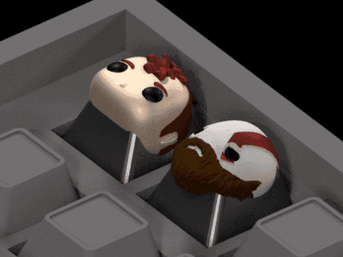 God of war keycaps – Atreus, Kratos